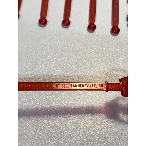 Vtg Lot Assorted Swizzle Sticks Hotels Barware Pocono’s Pa Mancave MCM - Picture 8 of 8